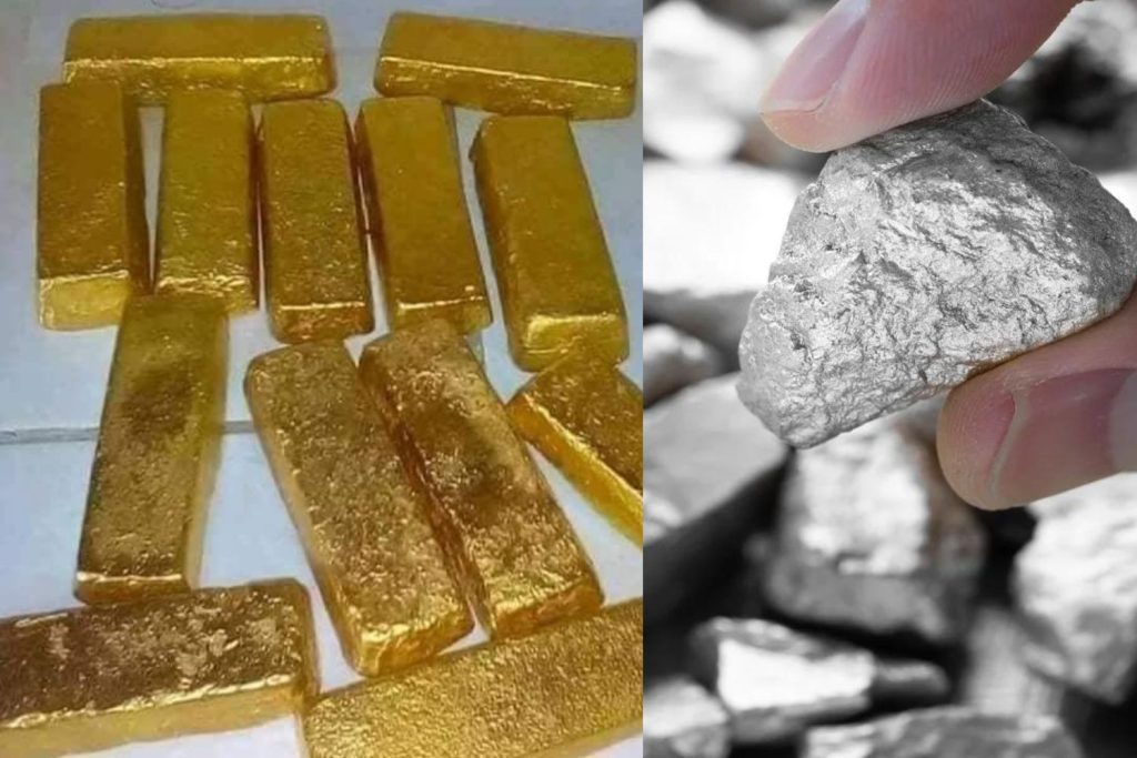 silver and Gold bullion bars